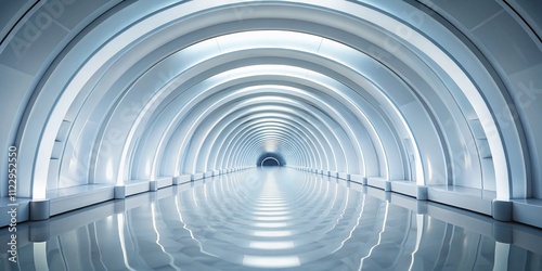 Wallpaper Mural Futuristic White Empty Tunnel in 3D Rendering, Showcasing Macro Photography of a Sleek, Modern Architecture with Light Reflections and Smooth Surfaces, Ideal for Science Fiction Themes Torontodigital.ca