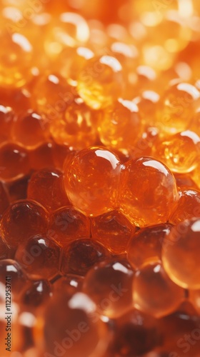 Understated elegance close-up photography of salmon roe's captivating texture
