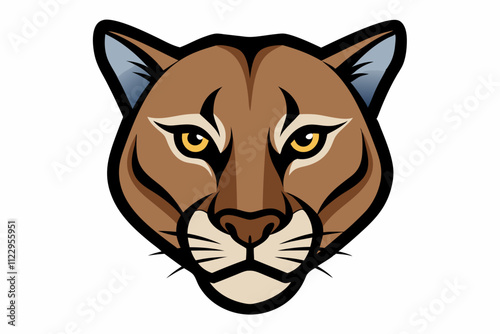 Cougar Head Vector Illustration & Clipart Design photo