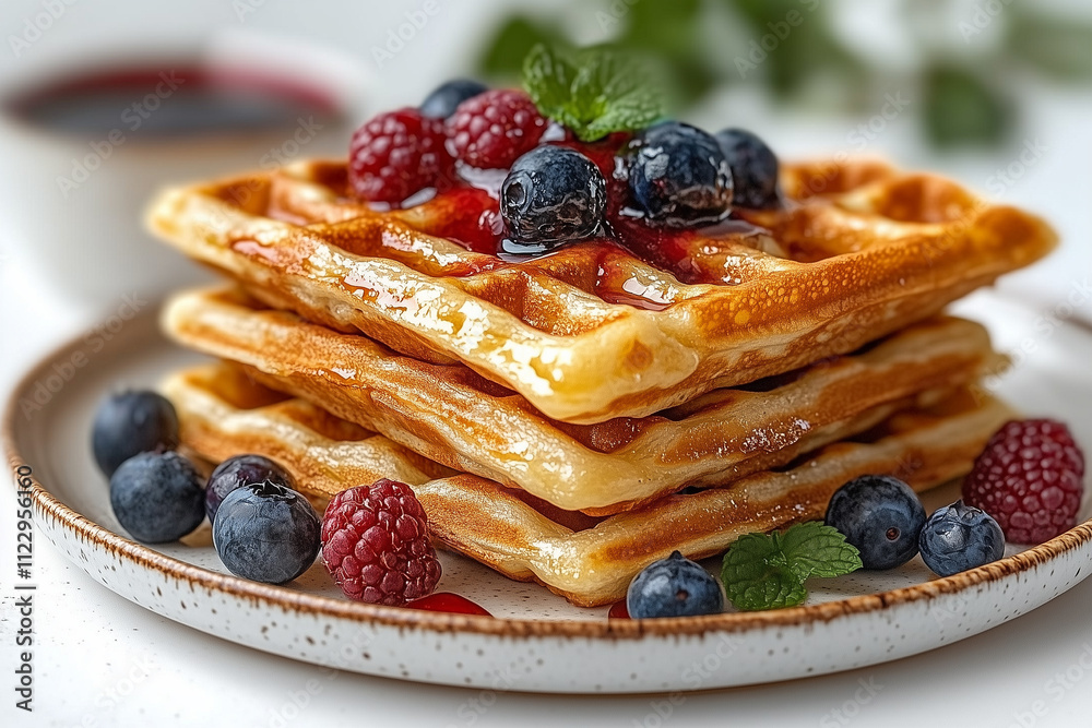waffel with berries waffel with berries
