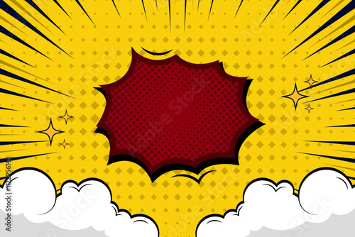 comic cartoon cloud manga yellow background halftone flat wallpaper