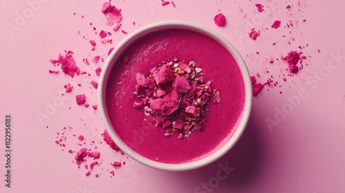 Vibrant beetroot smoothie bowl colorful toppings for trendy healthy breakfasts