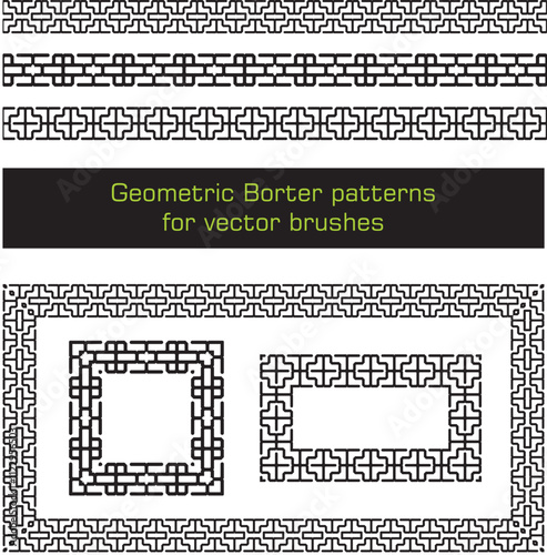 Geometric border patterns for vector brushes