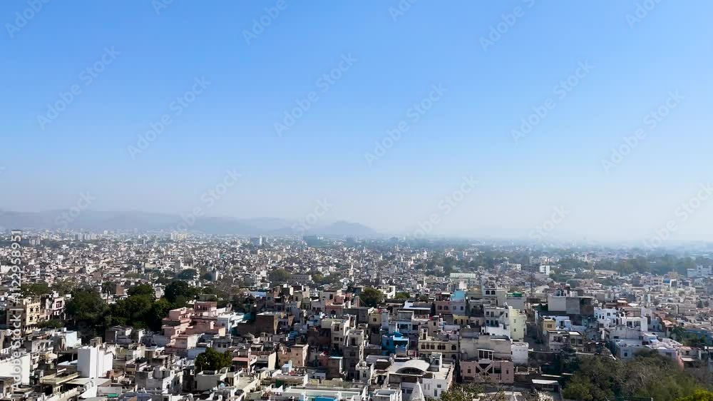aerial view of Udaipur city, Rajasthan in India, panoramic view of Udaipur city aerial view of Udaipur city, Rajasthan in India, panoramic view of Udaipur city