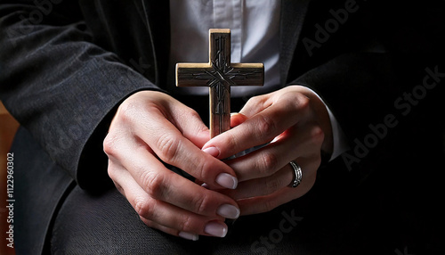 Devotion's Crucible: Hands Bearing the Cross of Suffering