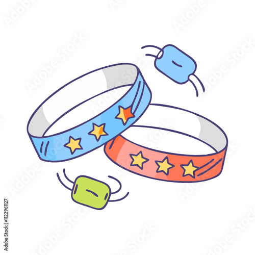 party wristbands vector icon, new year vector illustration - simple illustration of party wristbands, symbolizing holiday celebrations and festive spirit new year flat illustration 