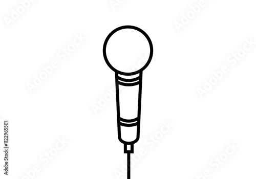 Icono negro de micrófono en fondo blanco