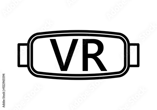 Icono negro de gafas de realidad virtual