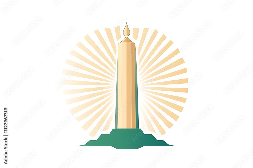 Fototapeta premium Lighthouse logo. Harbor icon. Light beacon symbol. Maritime tower logo 