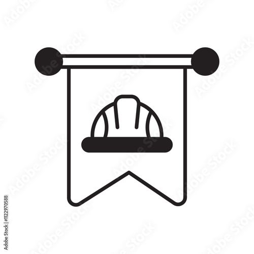 labor day glyph icon with white background vector stock illustration