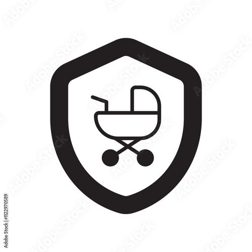 parental leave glyph icon with white background vector stock illustration