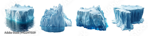 Iceberg Collection on Transparent Background photo