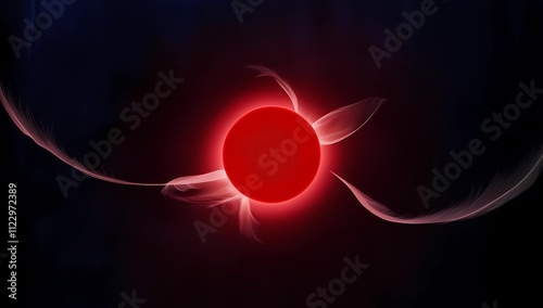 Minimalist Black Background Highlighted by a Single Glowing Red Dot

