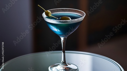 Glass with martini