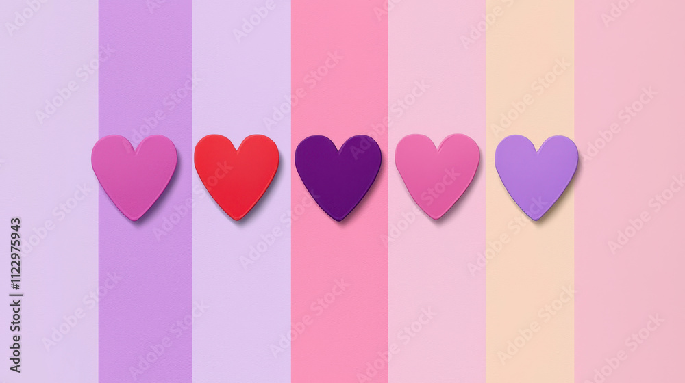 affectionate silhouette Valentine background Colorful hearts on gradient background evoke love affectionate silhouette Valentine background Colorful hearts on gradient background evoke love