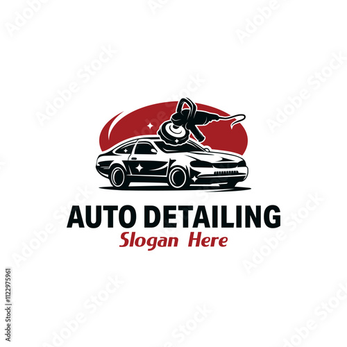 auto detailing logo polisher car illustration