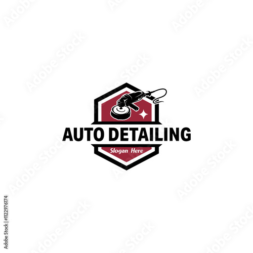 auto detailing logo polisher car illustration