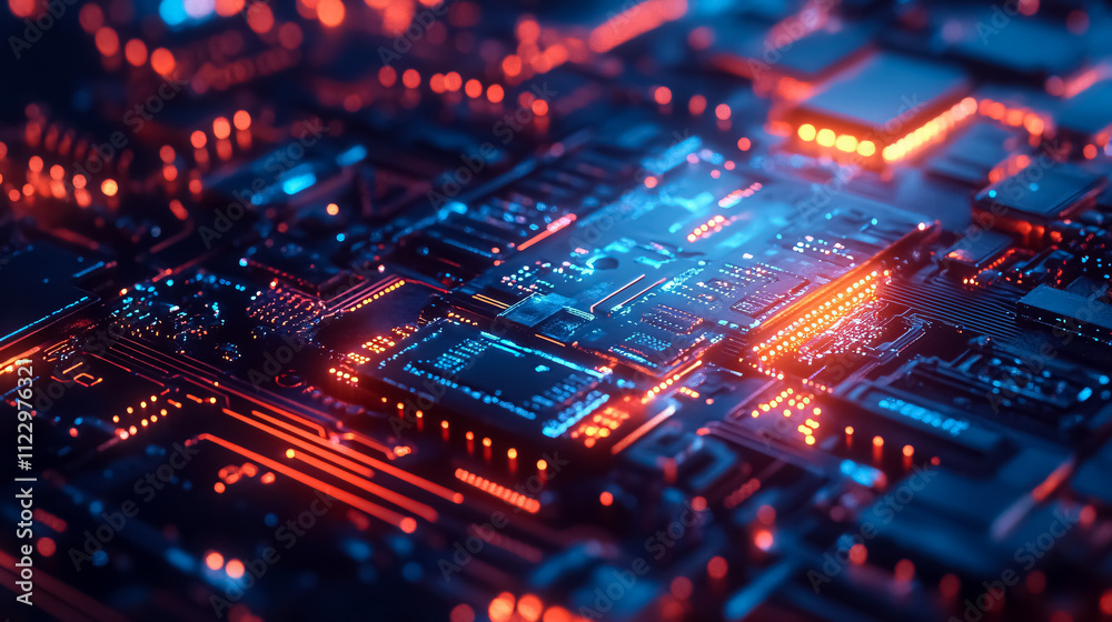 Obraz premium The development of digital technology.