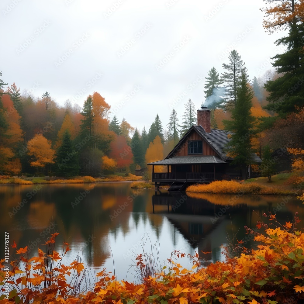 Obraz premium autumn in the park , Autumn Retreat