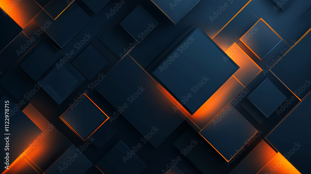 Abstract geometric dark blue and orange square theme overlap background for graphic design. Eps10 vector