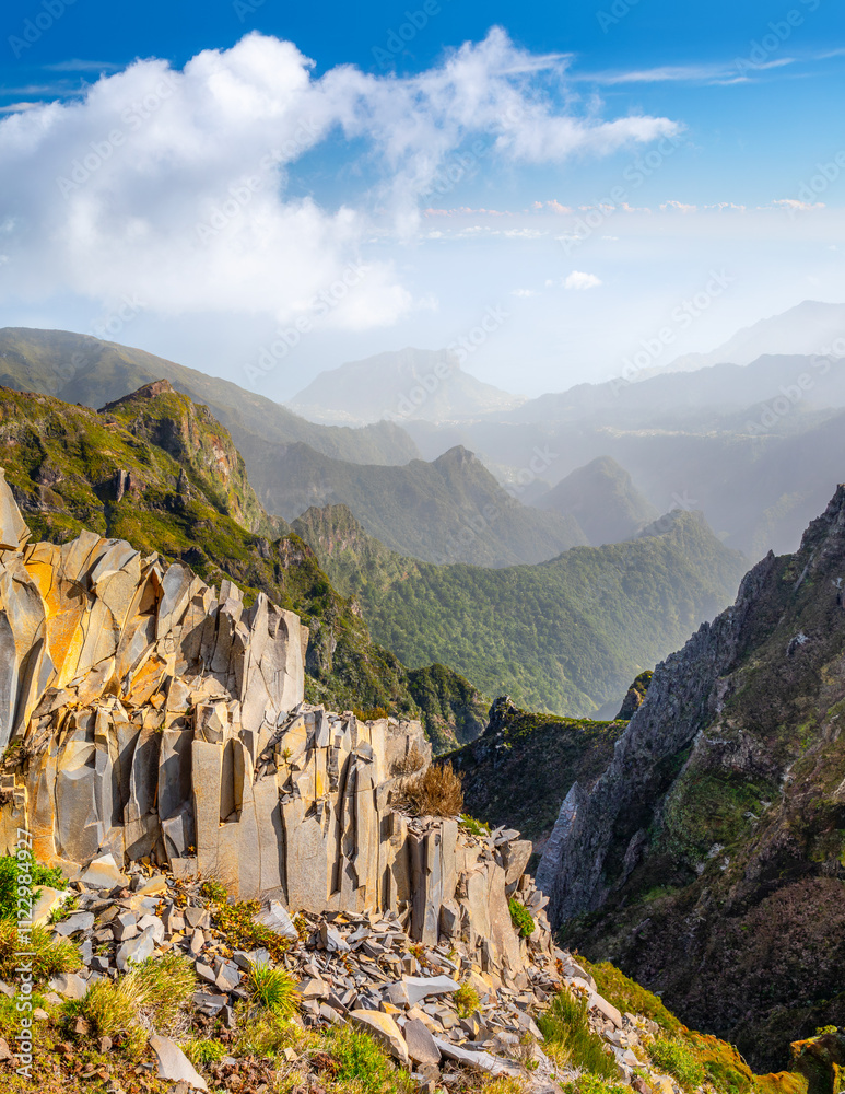 Beautiful view of Pico do Arieiro on Madeira island, Portugal