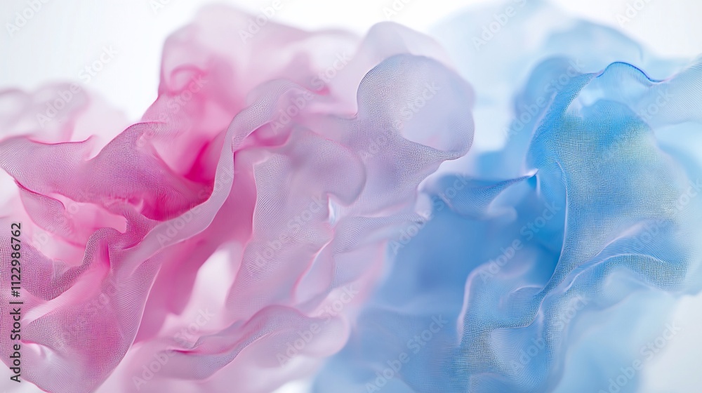 Fototapeta premium Abstract pink and blue swirling paint in water.