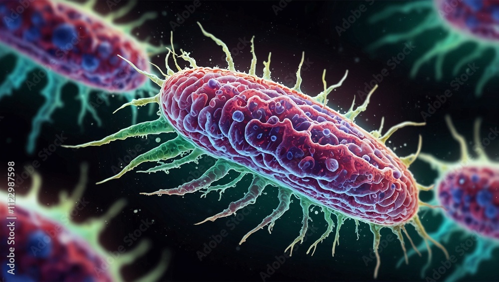 Fototapeta premium focus zoom photo of bacteria made by AI generative