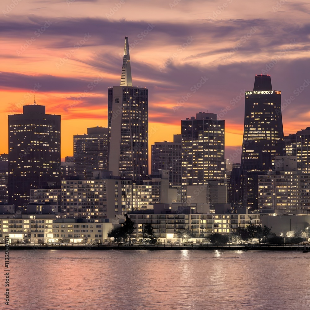 Fototapeta premium city skyline at night