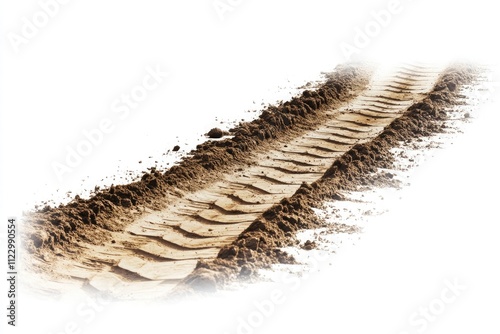 a simple clip art style graphic of offroad tire tracks in a brown dirt colour with a transparent background