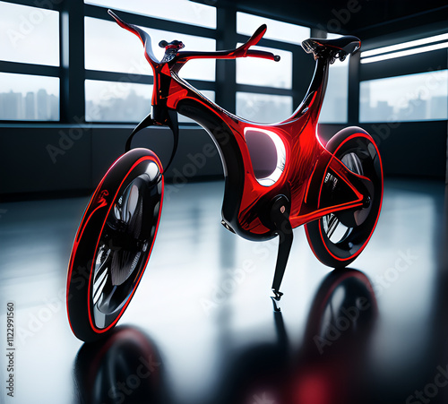 Modern concept bike.beautiful and elegant design.cyberpunk style.generative ai photo