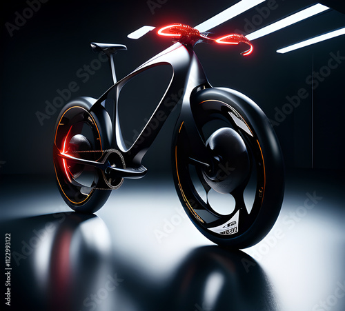 Modern concept bike.beautiful and elegant design.cyberpunk style.generative ai photo