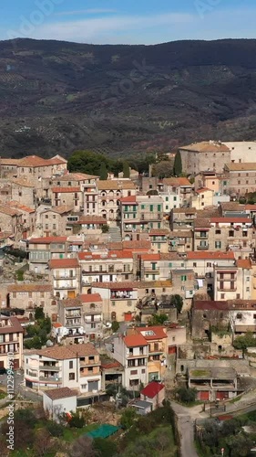 Moricone, Lazio - Il centro storico sulle colline della Sabina.
Vista aerea di Moricone in provincia di Roma, nella campagna della Sabina.  photo