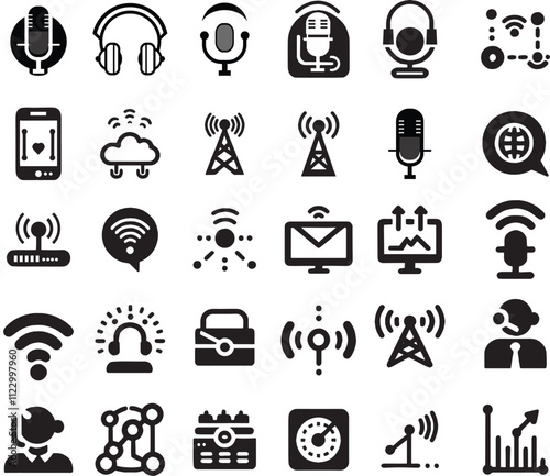 Network icons symbol vector elements