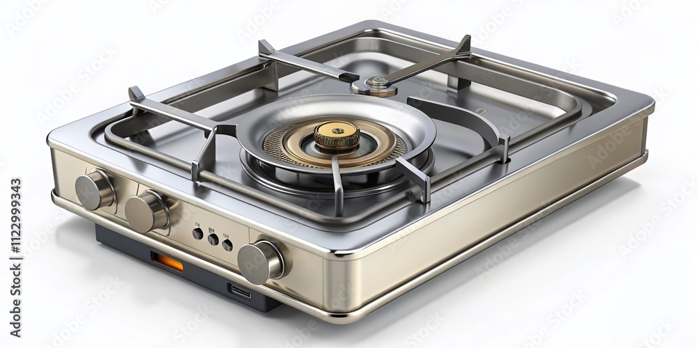 Mini Gas Stove on White Background: A 3D Rendered Exploration of Portable Cooking Equipment for Outdoor Enthusiasts and Minimalist Living Spaces Mini Gas Stove on White Background: A 3D Rendered Exploration of Portable Cooking Equipment for Outdoor Enthusiasts and Minimalist Living Spaces