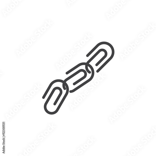 Paper Clip Chain line icon