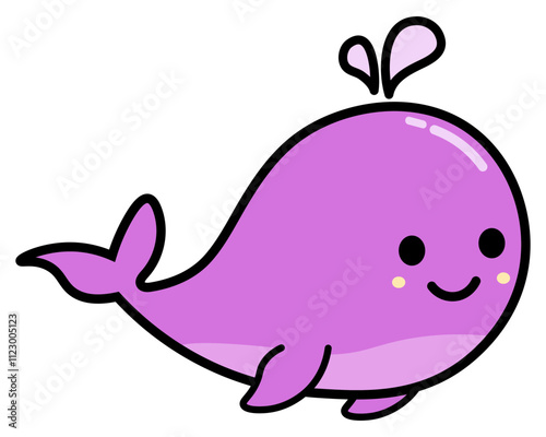 Cute Whale Cartoon Illustration