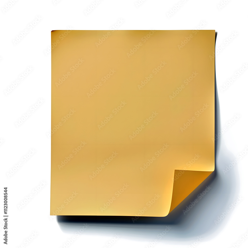 Blank Yellow Brown Sticky Paper Note with Shadow on White Background – Perfect for Stationery, Productivity Concepts, Office Branding, Stationery, E-commerce, Ads, Blogs, Social Media, Presentations Blank Yellow Brown Sticky Paper Note with Shadow on White Background – Perfect for Stationery, Productivity Concepts, Office Branding, Stationery, E-commerce, Ads, Blogs, Social Media, Presentations