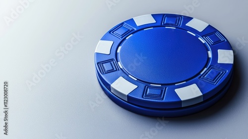 Casino gaming action blue chip on table digital content indoor environment close-up view betting concept for enthusiasts