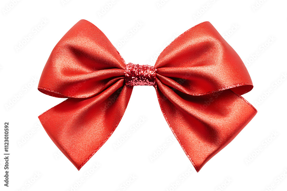 Red bow isolated on transparent or white background, png Red bow isolated on transparent or white background, png
