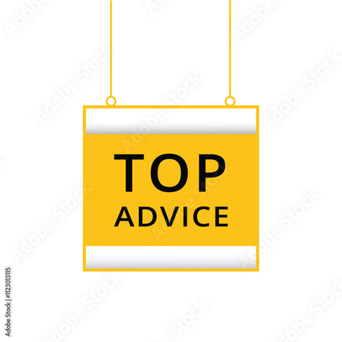 Top advice isolated flat design banner. Announcement vector illustration template. photo