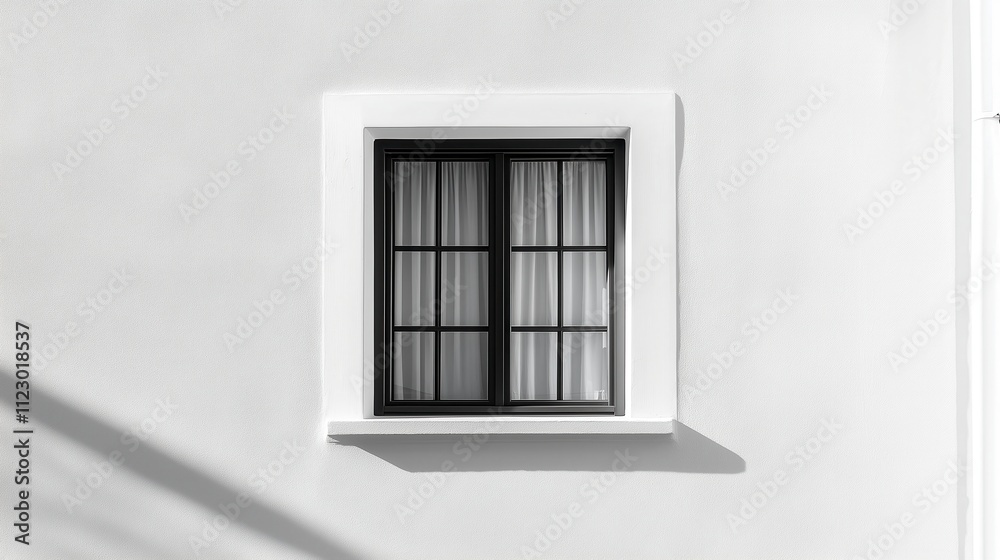 Obraz premium A large window on a white wall