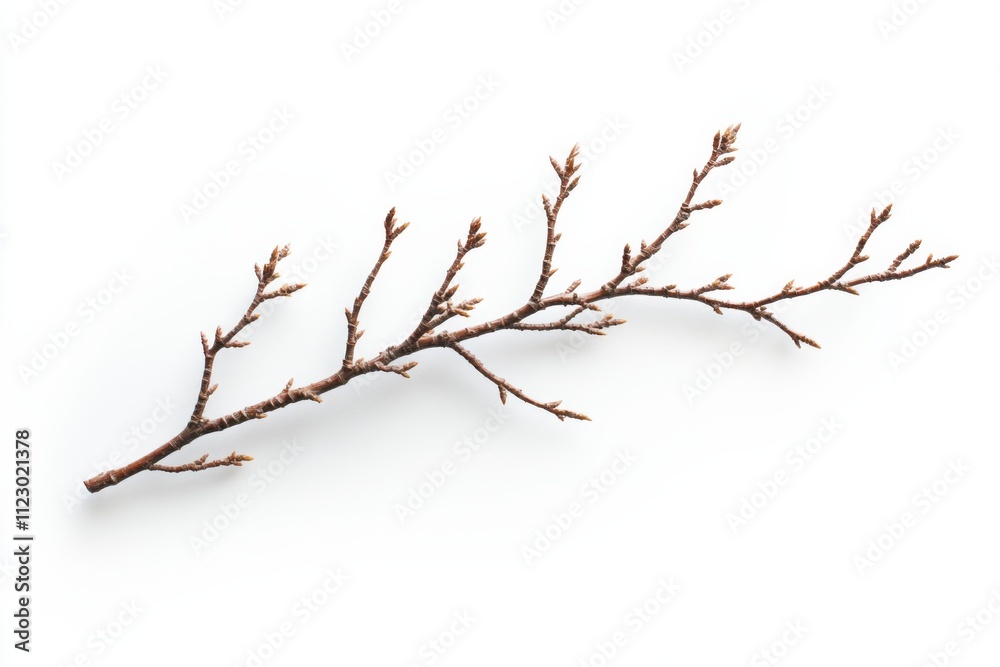 Delicate Larch Twig in Pristine Isolation Closeup Delicate Larch Twig in Pristine Isolation Closeup