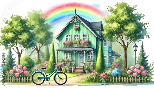 little house with flowers