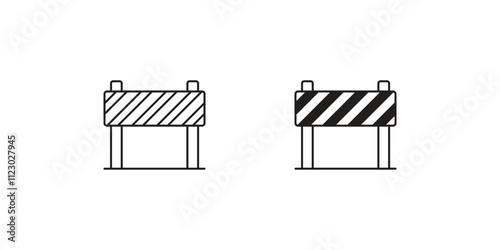 barrier set icon with white background vector stock illustration