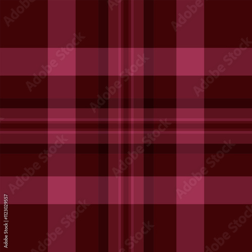 Cloth tartan background check, material texture seamless fabric. Formal vector textile pattern plaid in red and dark colors.