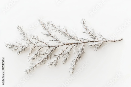 Close-up of Detailed White Spruce Twig in Isolation photo