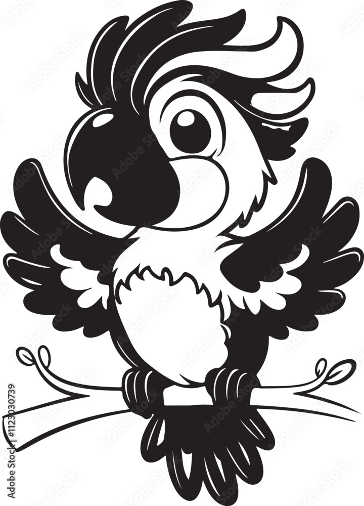 Fototapeta premium parrot vector silhouettes illustration art