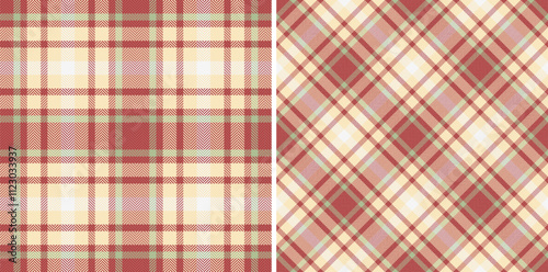 Fabric texture textile of pattern vector plaid with a background seamless tartan check. Set in wedding colors. Holiday fashion trends for a festive look.