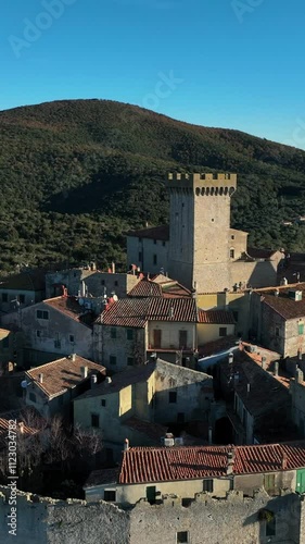 Aerial view of the exclusive village of Capalbio, Tuscany, Italy.
Capalbio in Tuscany, the castle and fortified walls. Tourist destination in Maremma. photo