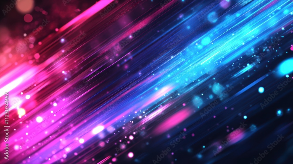 Obraz premium Abstract Neon Lights: A Symphony of Pink and Blue